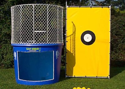 photo of blue and yellow dunk tank