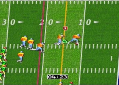 A screen shot of the electronic game called high-impact football